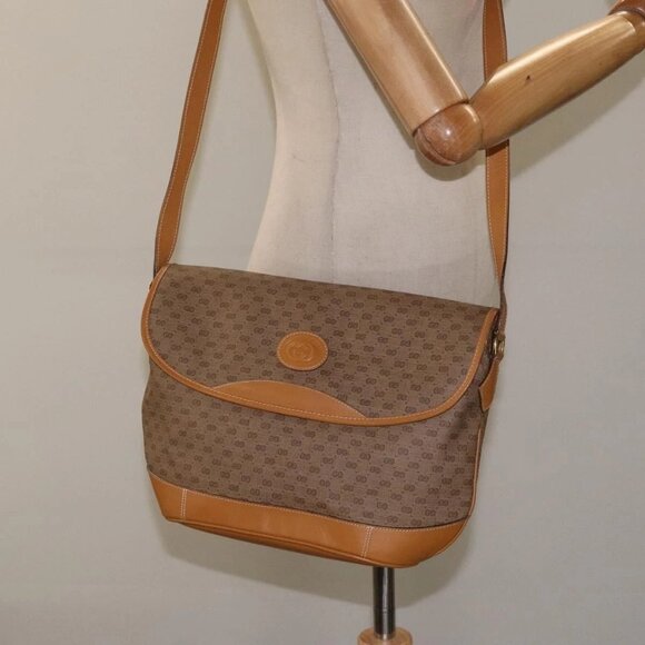 GUCCI Micro GG Supreme Shoulder Bag PVC Beige Gold - Picture 14 of 16
